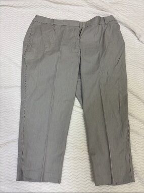 Talbots Black and White Pinstripe Straight-Leg Pants